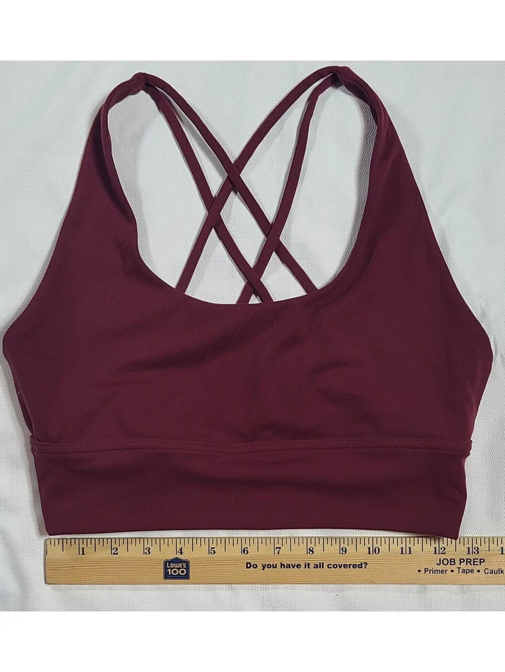 Ptula Burgundy Cross-Strap Sports Bra size Large